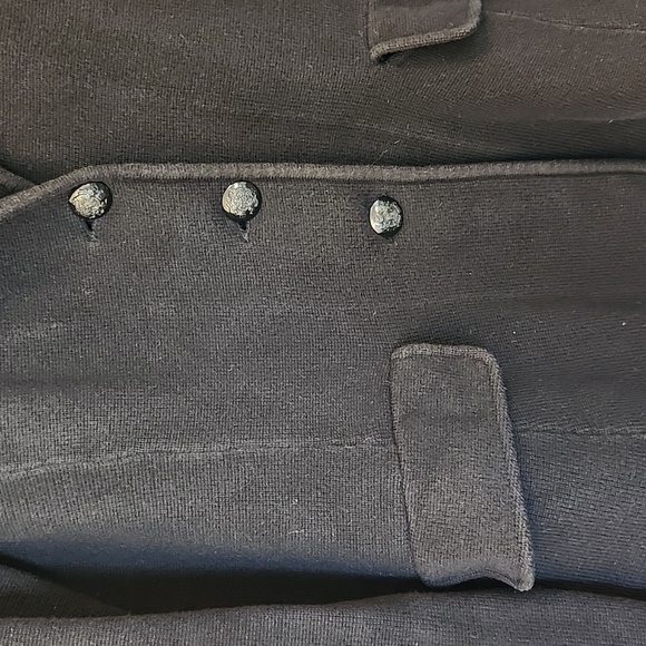 Lauren Ralph Lauren black 100% cotton blazer style button up sweater size M - Picture 3 of 7